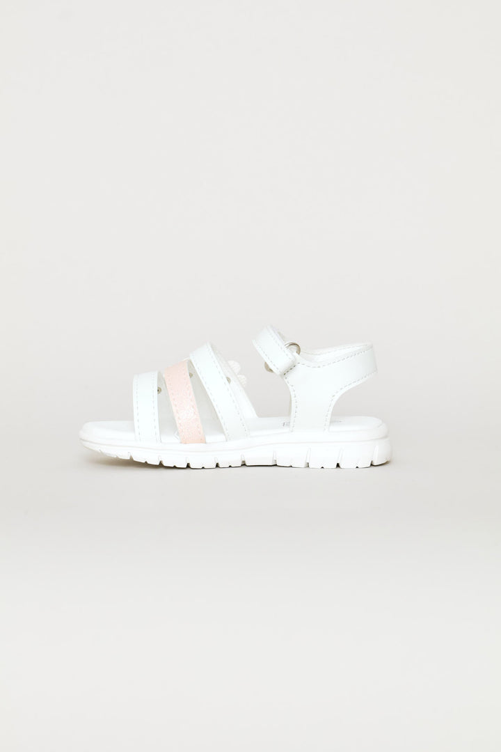Pre-Girls Comfort Sandal - White/Pink