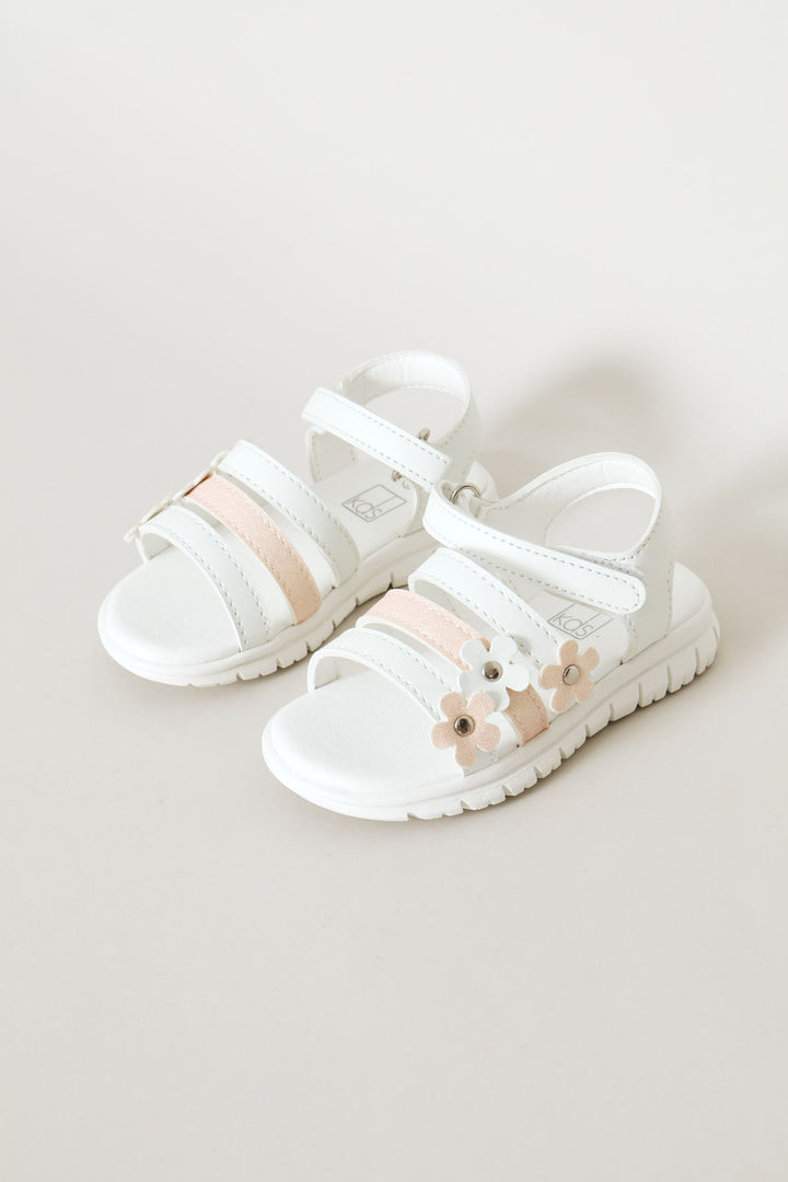 Pre-Girls Comfort Sandal - White/Pink