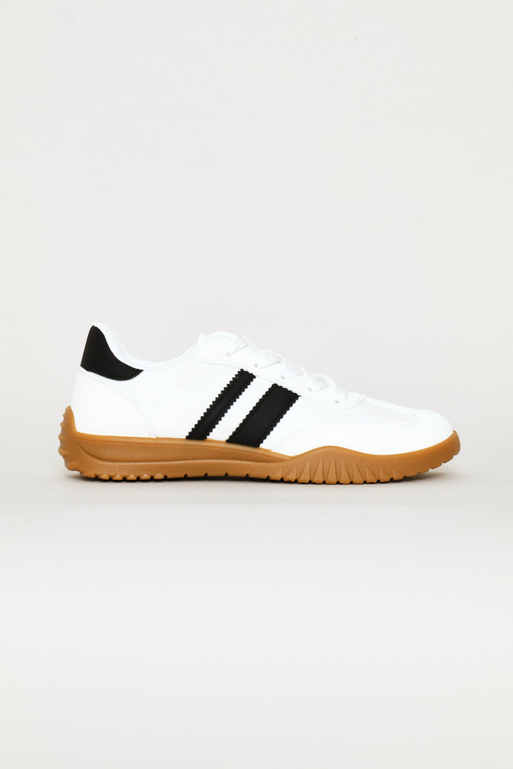 Trim Lace Up Street Sneaker - White