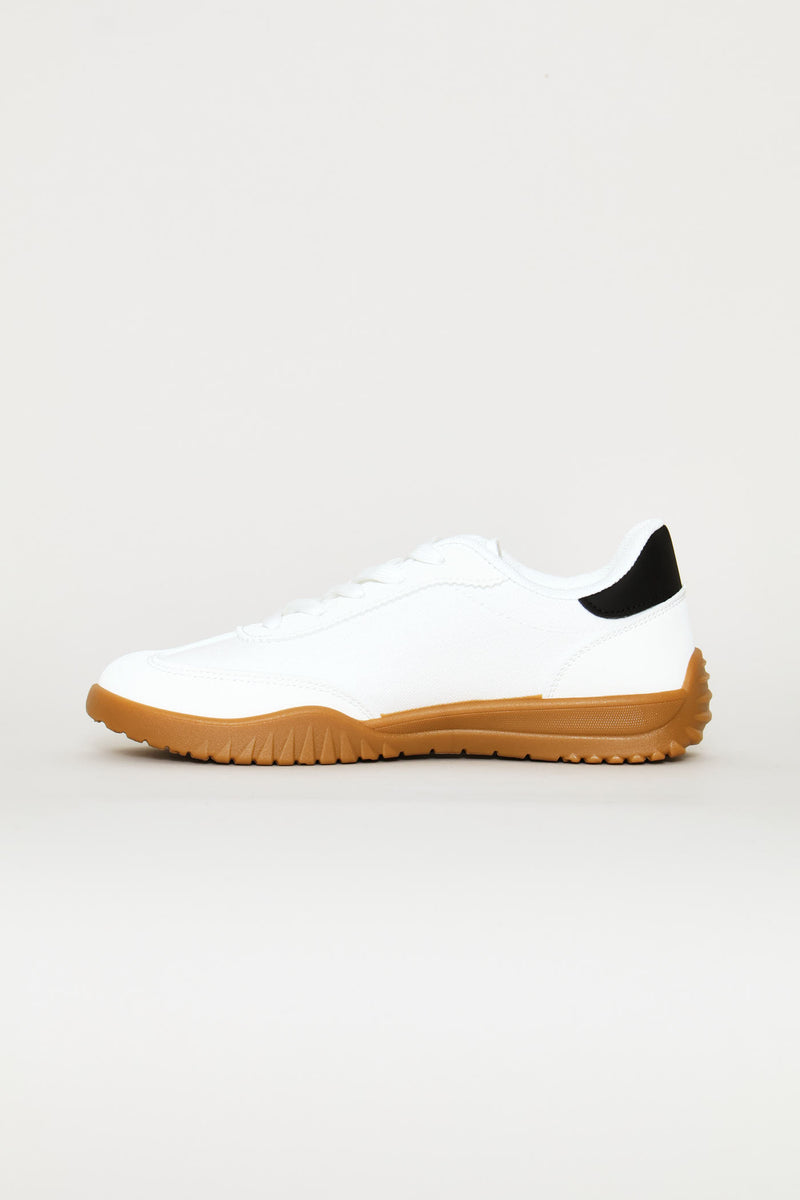 Trim Lace Up Street Sneaker - White