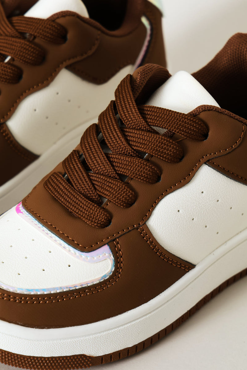 Girls Court Sneaker - Brown