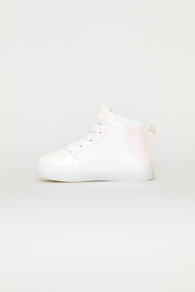 Pre-Girls Unicorn Light Up Hitop Sneaker - White