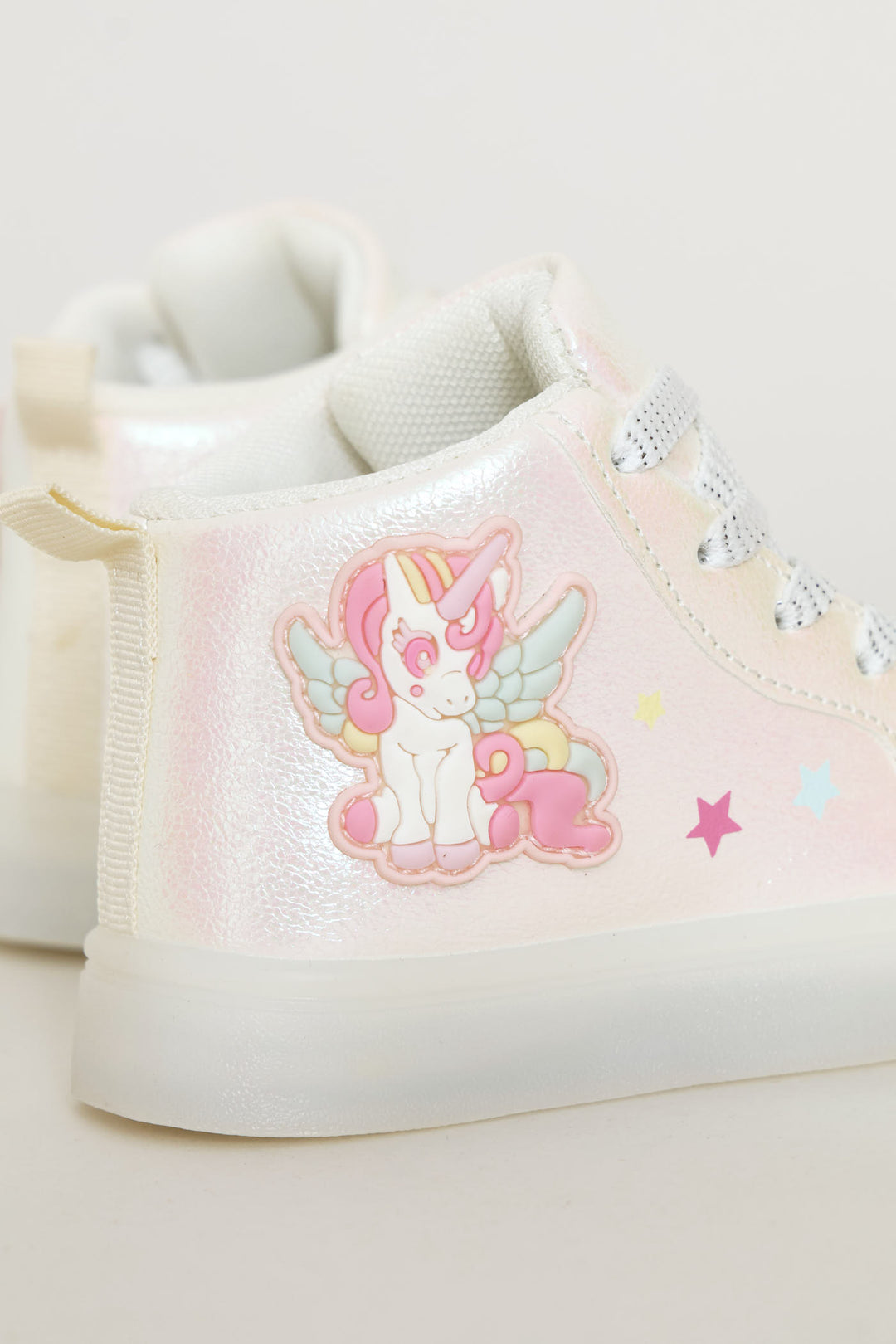 Pre-Girls Unicorn Light Up Hitop Sneaker - White