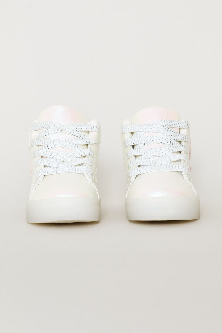Pre-Girls Unicorn Light Up Hitop Sneaker - White