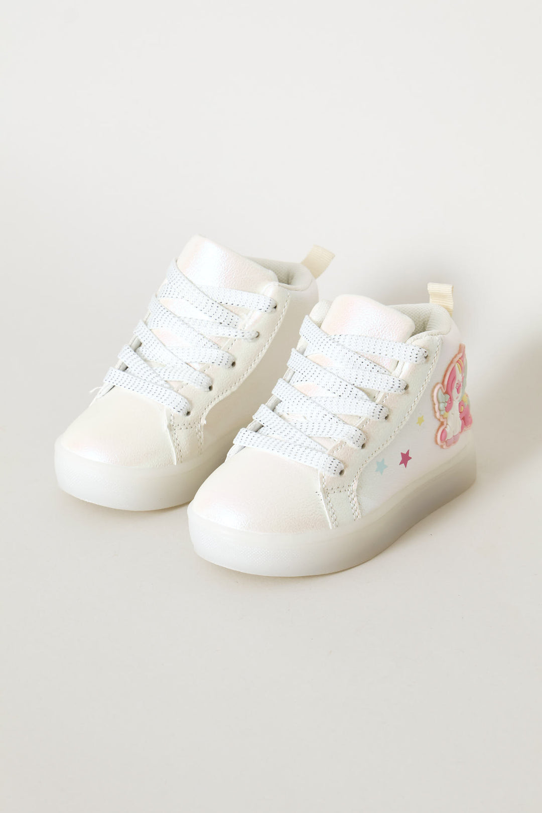 Pre-Girls Unicorn Light Up Hitop Sneaker - White