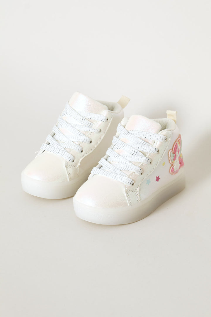 Pre-Girls Unicorn Light Up Hitop Sneaker - White
