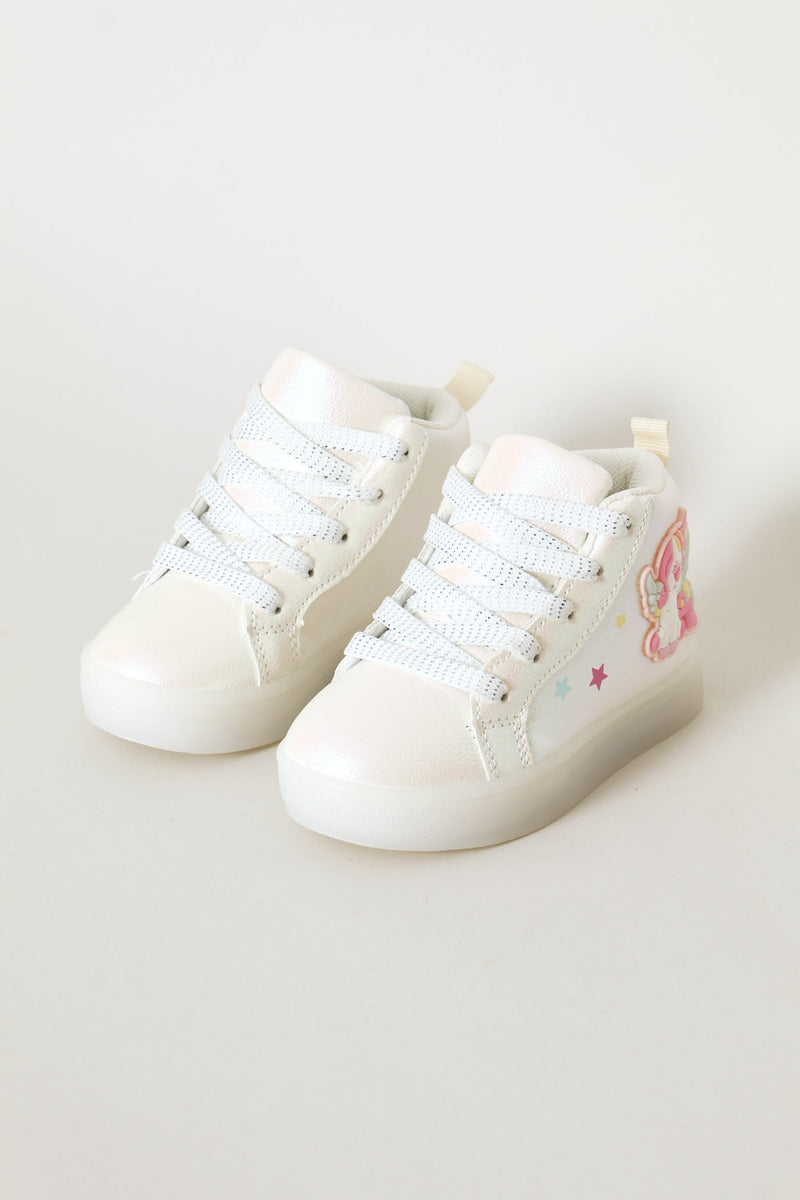 Pre-Girls Unicorn Light Up Hitop Sneaker - White