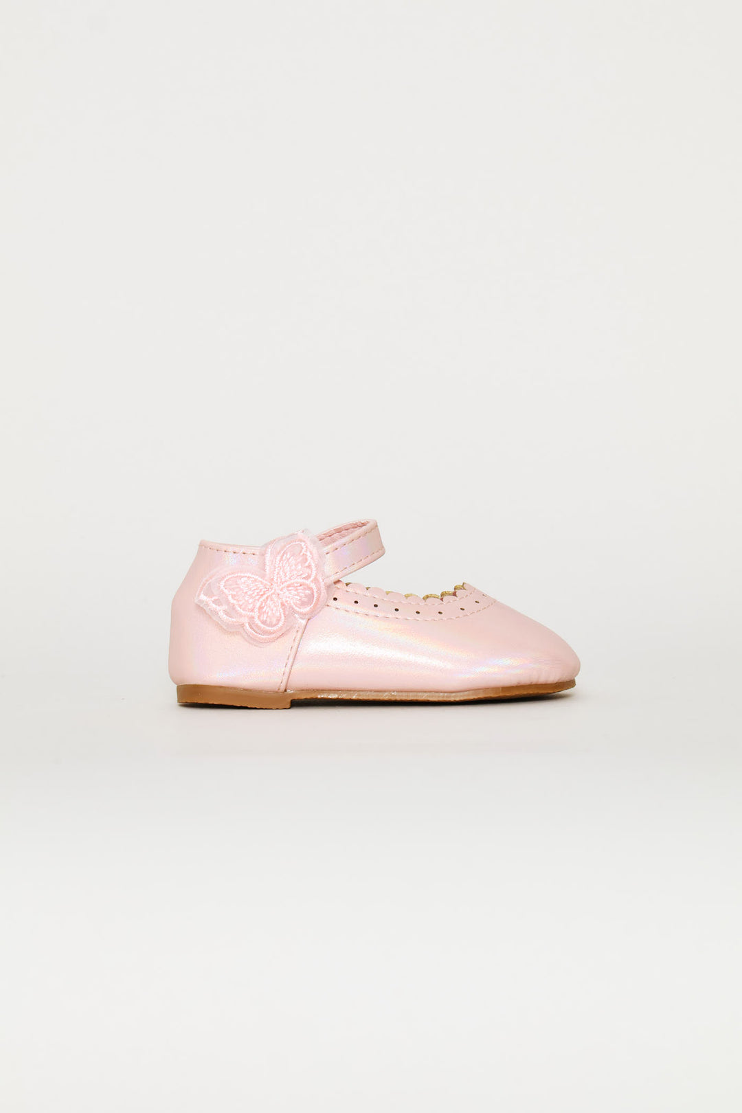 Baby Girls Scallop Detail Soft Pump - Pink