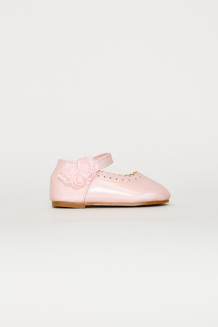 Baby Girls Scallop Detail Soft Pump - Pink
