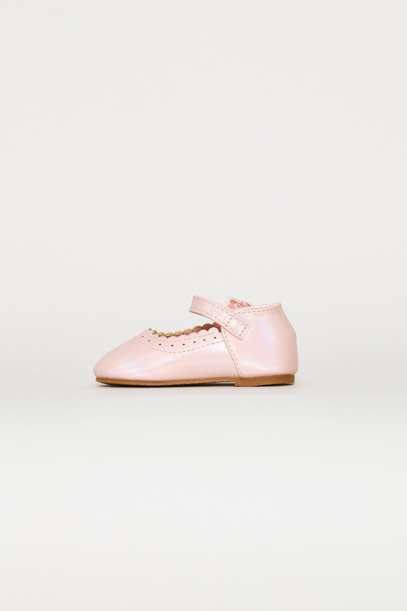 Baby Girls Scallop Detail Soft Pump - Pink