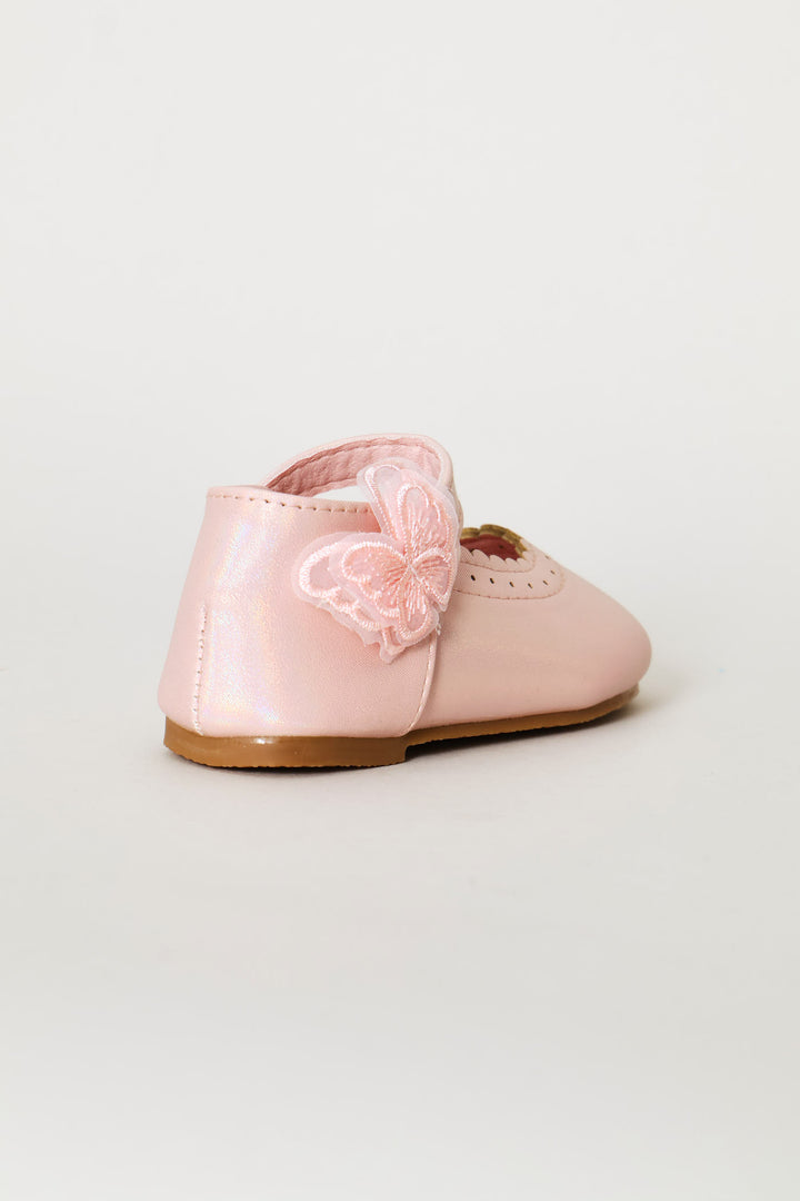 Baby Girls Scallop Detail Soft Pump - Pink