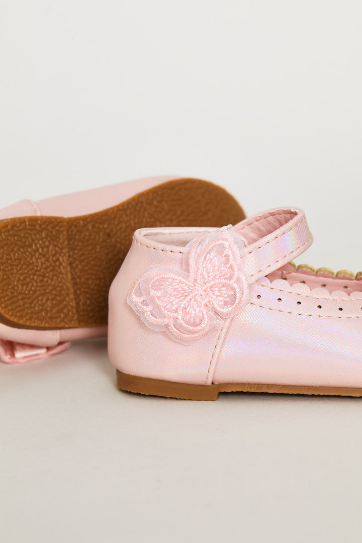 Baby Girls Scallop Detail Soft Pump - Pink