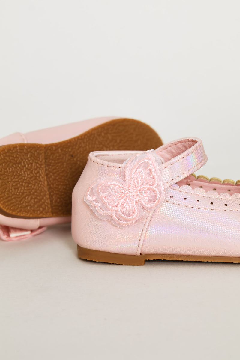 Baby Girls Scallop Detail Soft Pump - Pink