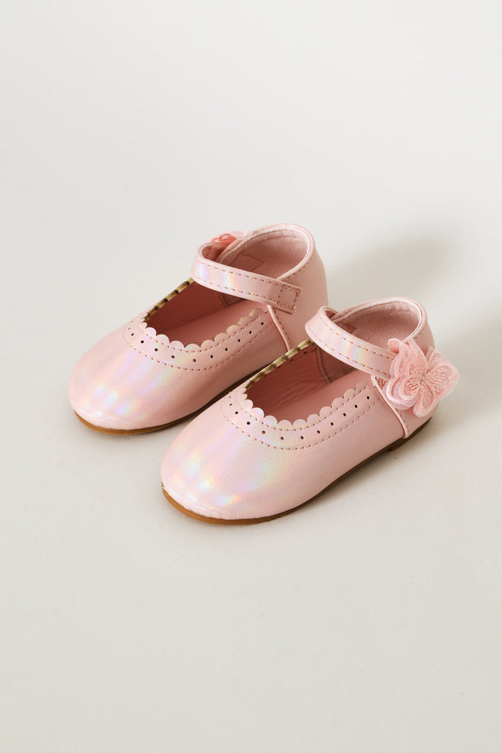 Baby Girls Scallop Detail Soft Pump - Pink