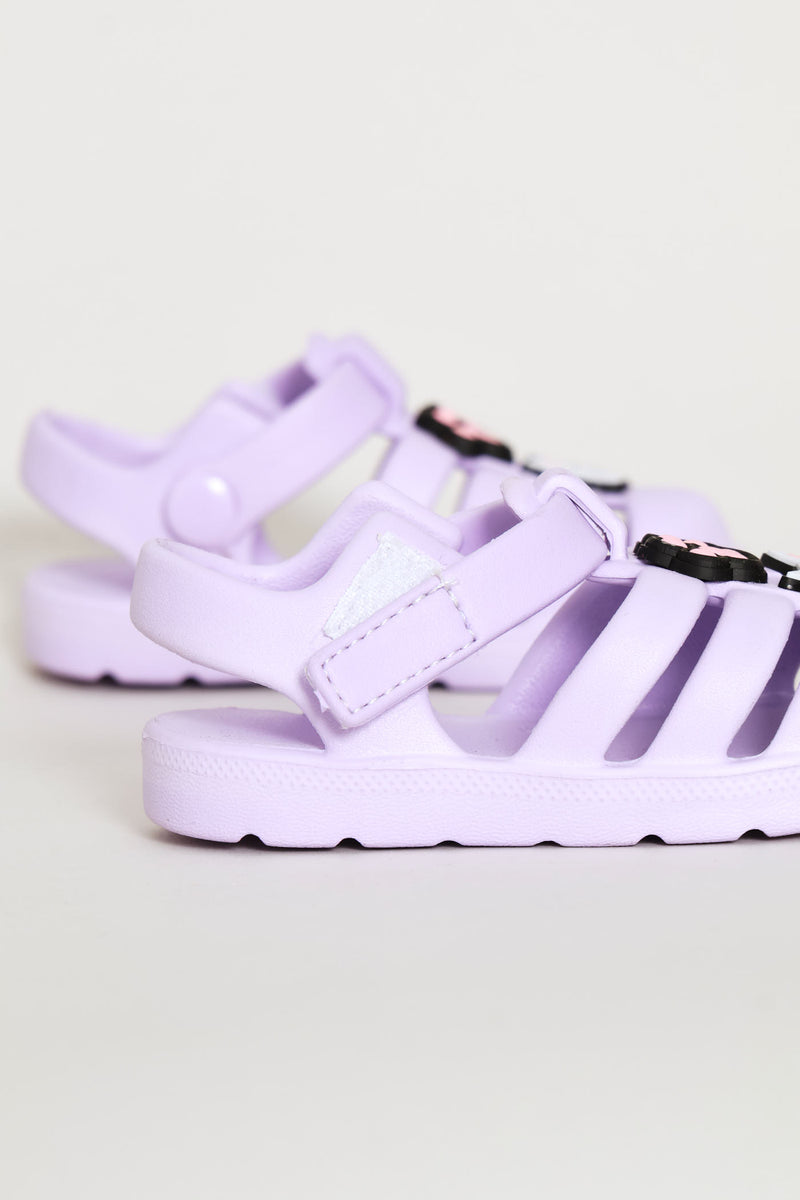 Pre-Girls Marble Caged Clog - Lilac