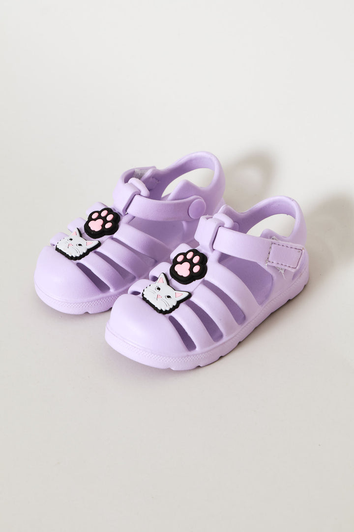 Pre-Girls Marble Caged Clog - Lilac
