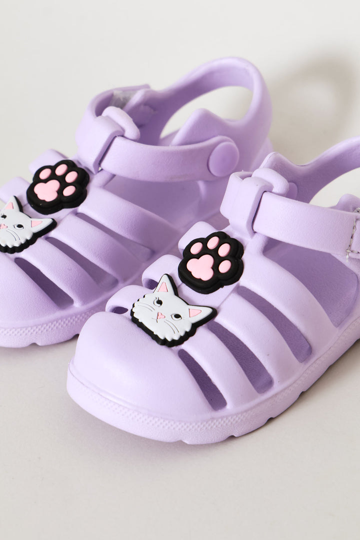 Pre-Girls Marble Caged Clog - Lilac