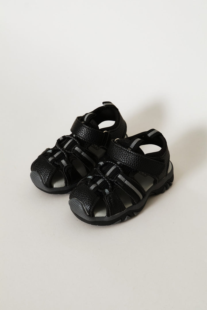 Pre-Boys Closed Toe Adventure Sandal - Black/Grey
