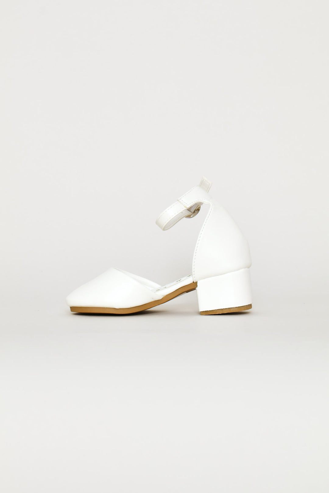 Pre-Girls Floral Heeled Shoe - White
