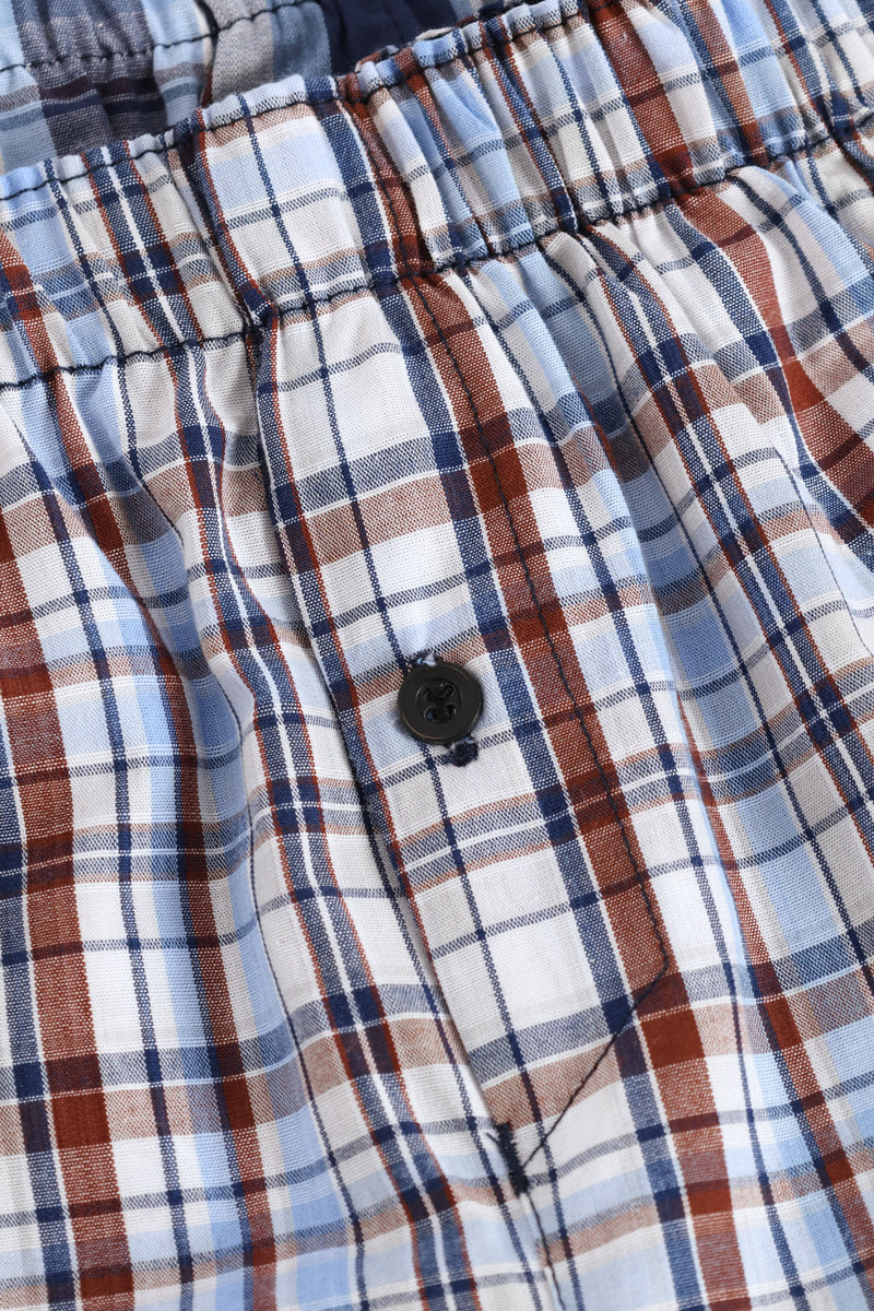 3 Pack Check Value Boxers - Navy/Grey