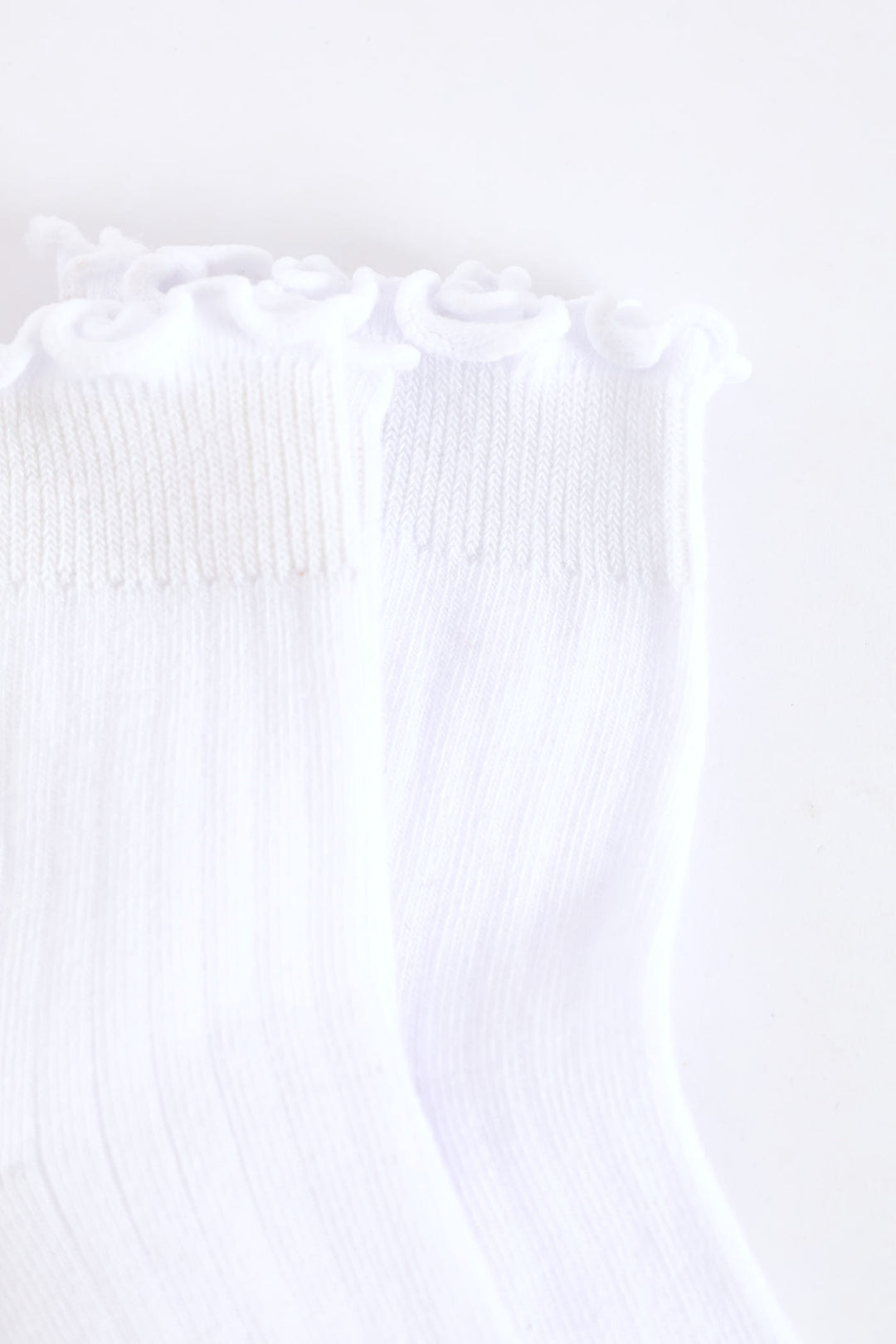 2 Pack Lettuce Edging Mid Crew Socks - White