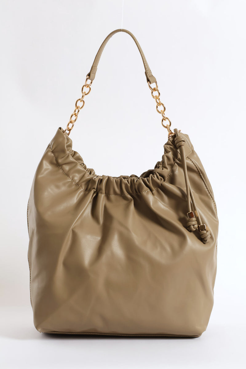 Chain Strap Shoulder Bag - Olive