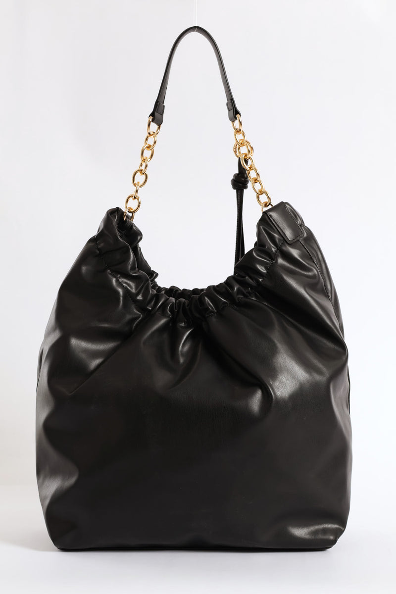 Chain Strap Shoulder Bag - Black