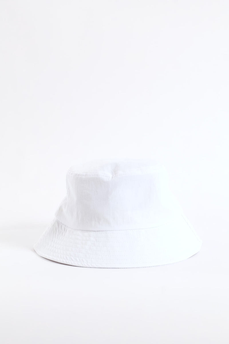 Plain Bucket Hat - White