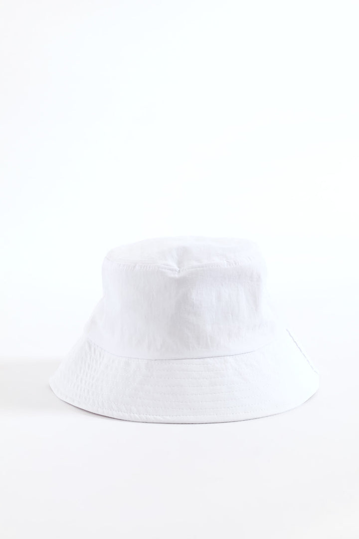 Plain Bucket Hat - White