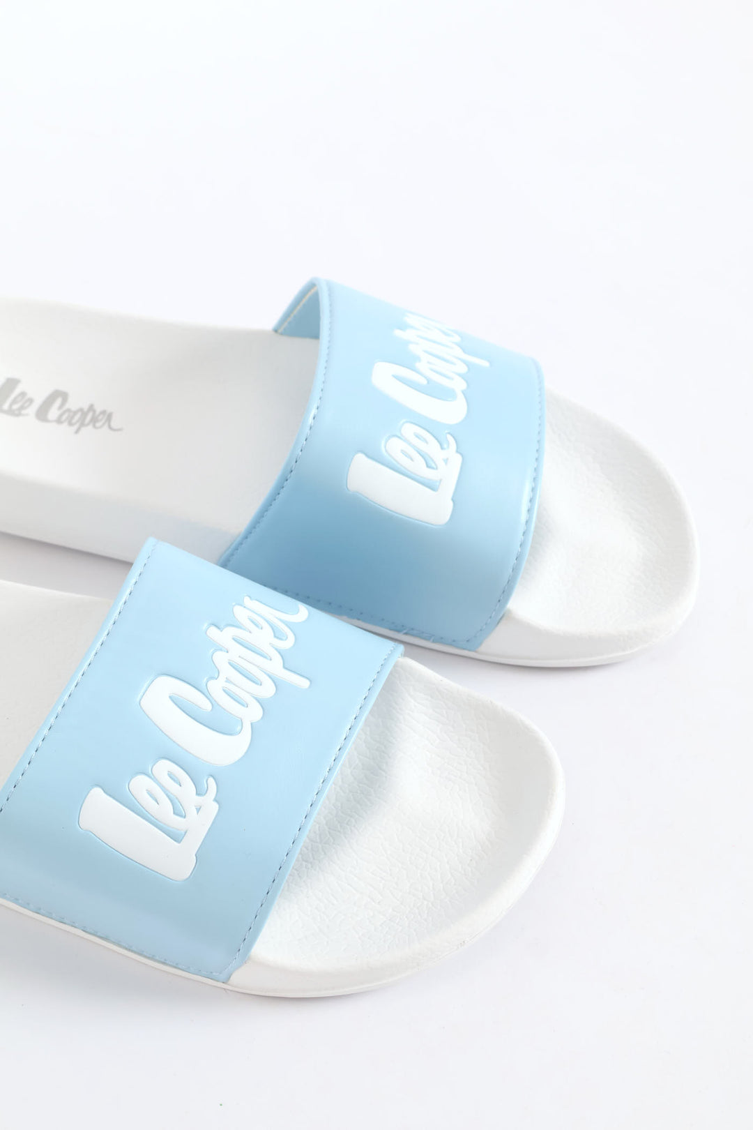 Logo Embossed Vamp Slide - White/Blue