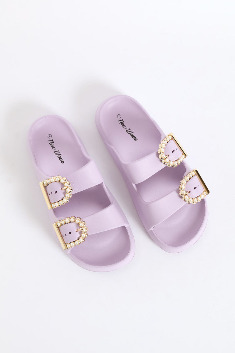 Girls Gem Moulded Health Sandal - Lilac