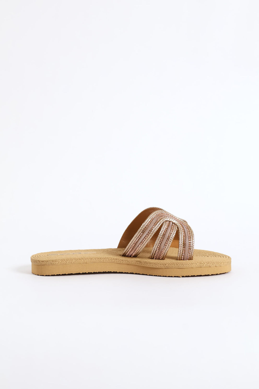 Interlinked Diamante Mule Sandal - Rose Gold