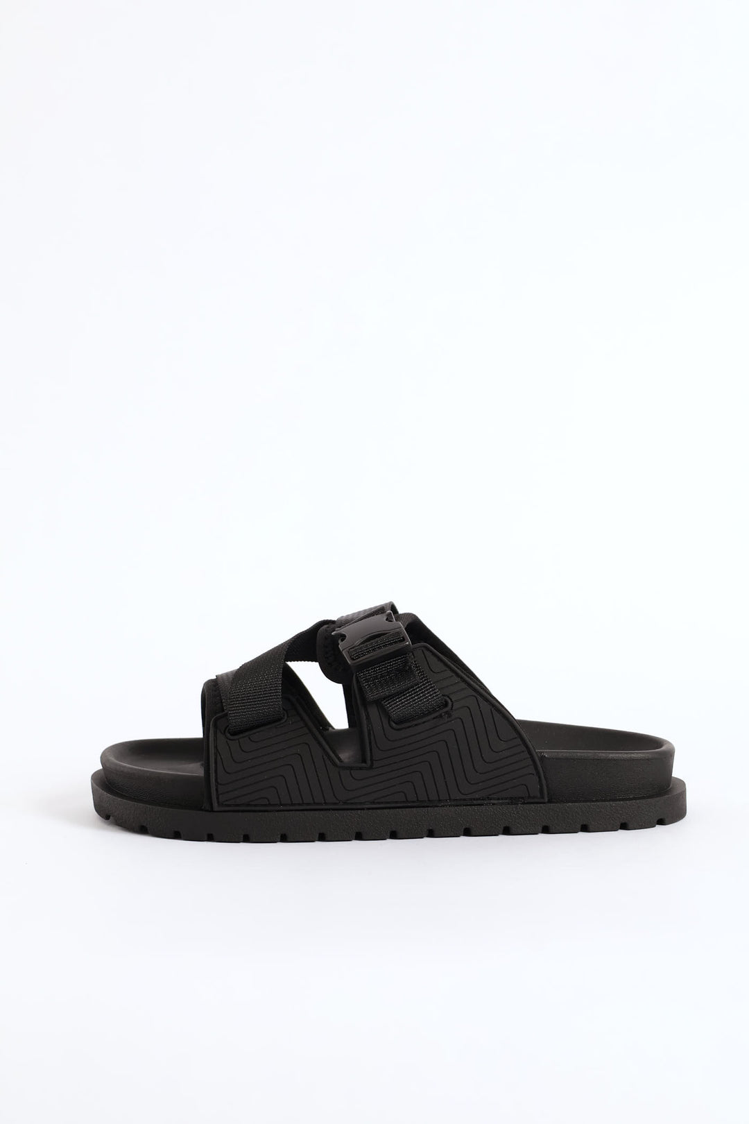 Boys Strap Utility Slide - Black