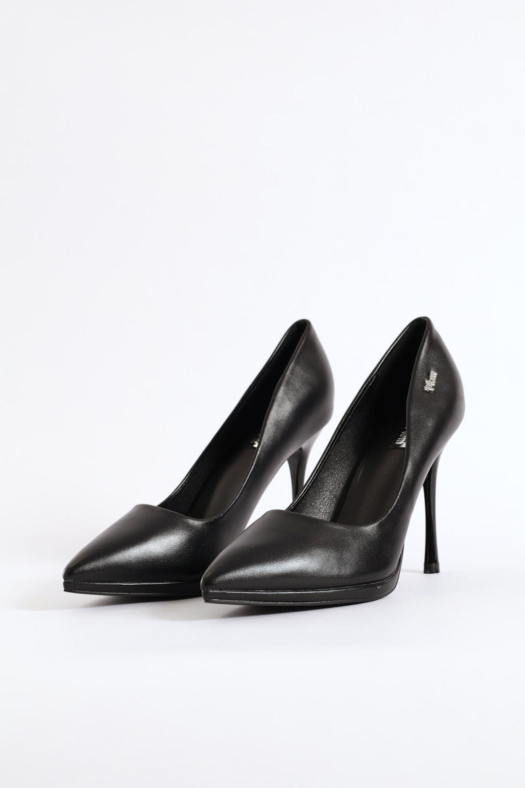 Faux Leather Heel - Black