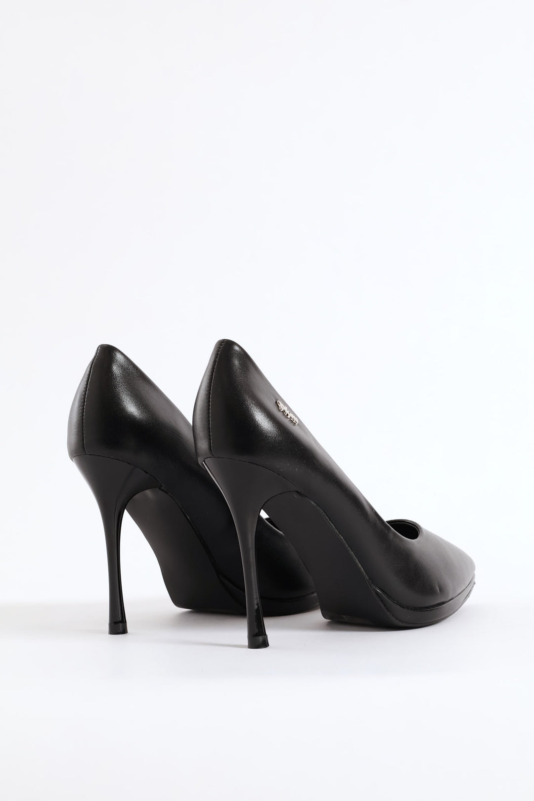 Faux Leather Heel - Black