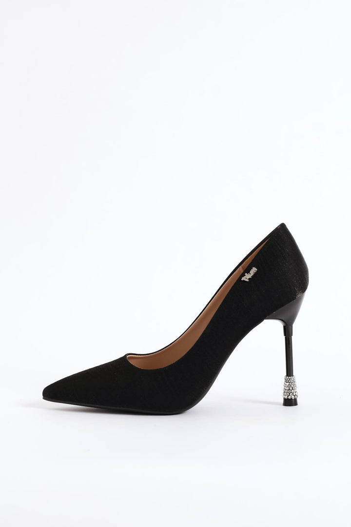Daimond Detail Heel - Black