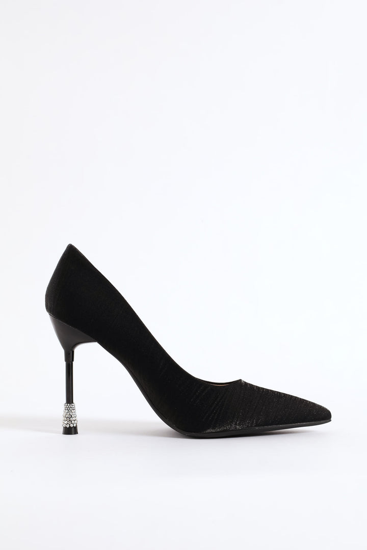 Daimond Detail Heel - Black