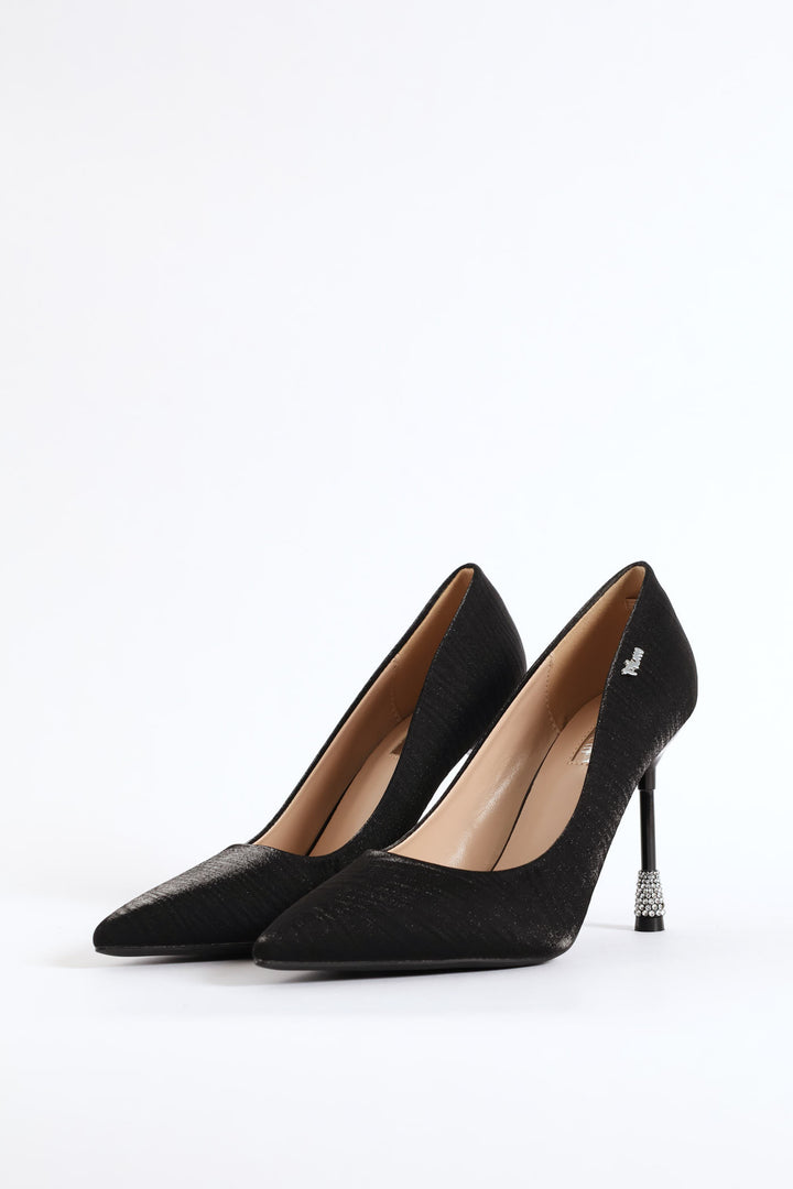 Daimond Detail Heel - Black