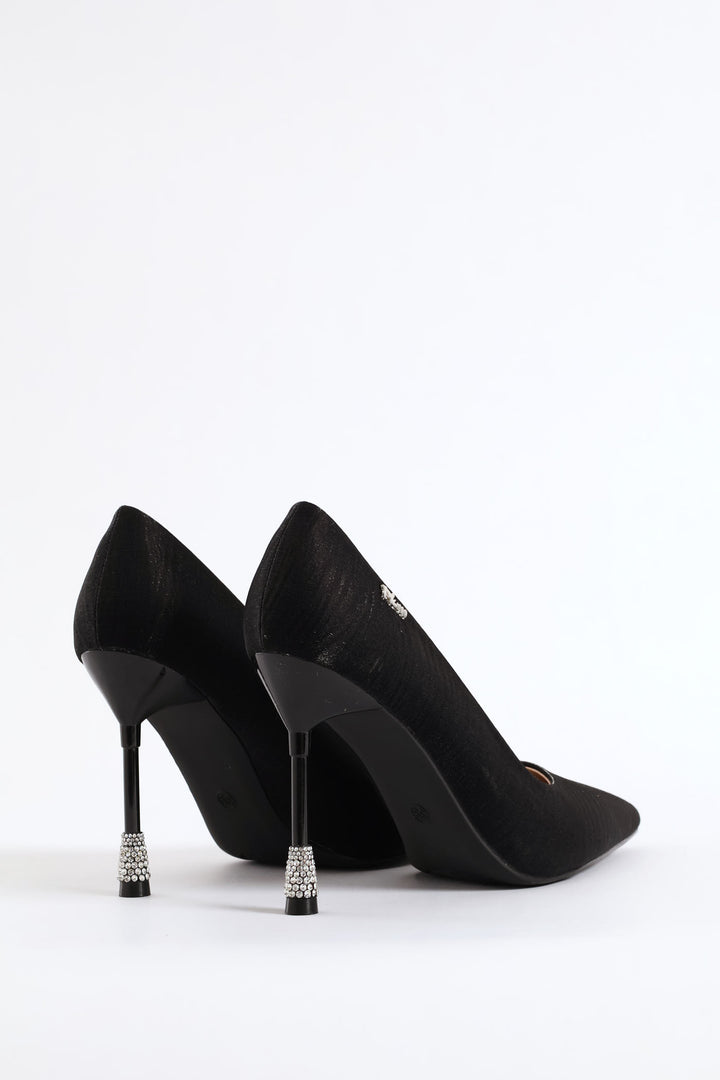 Daimond Detail Heel - Black