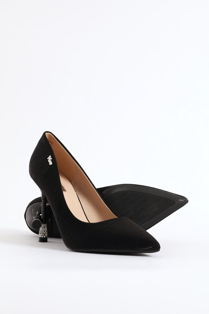 Daimond Detail Heel - Black