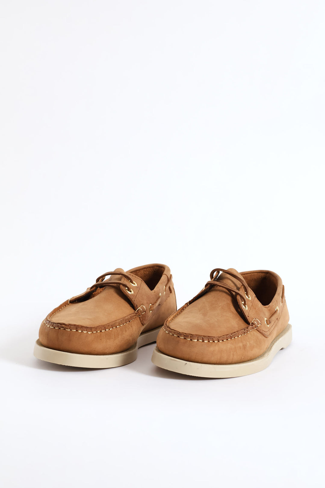 Fashion Lace Up Nubuck Docksider - Tan