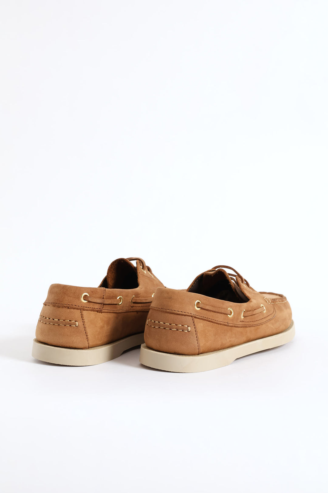 Fashion Lace Up Nubuck Docksider - Tan