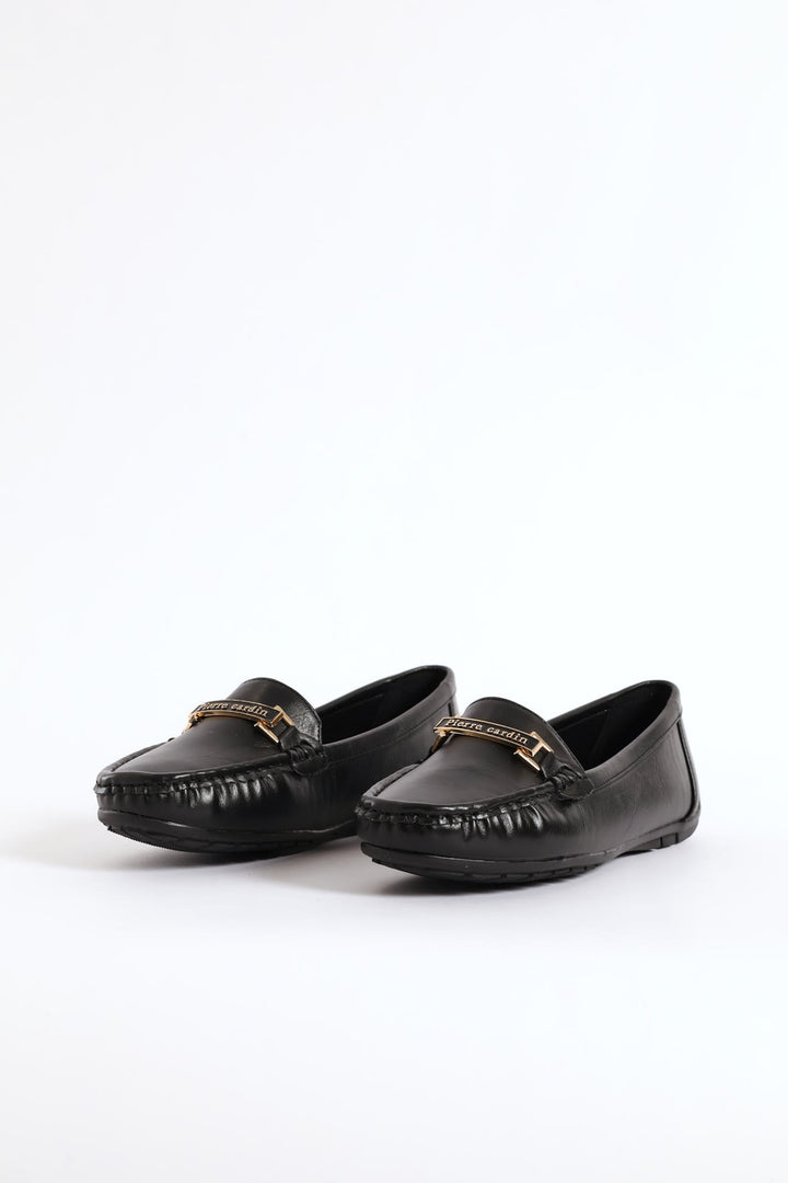 Logo Buckle Fashion Loafer - Black
