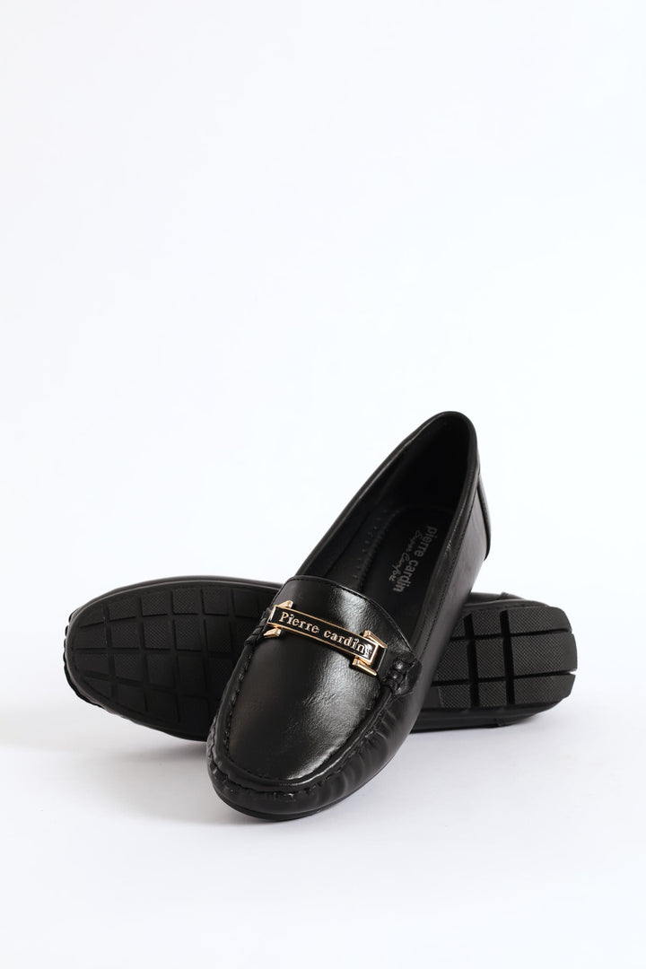 Logo Buckle Fashion Loafer - Black