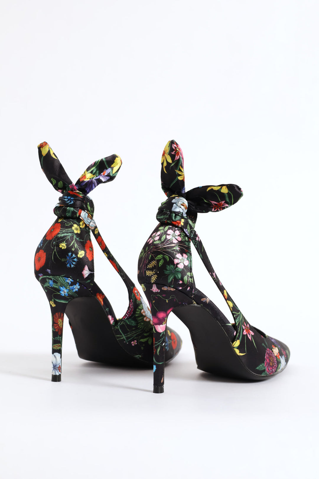 Floral Heel - Black