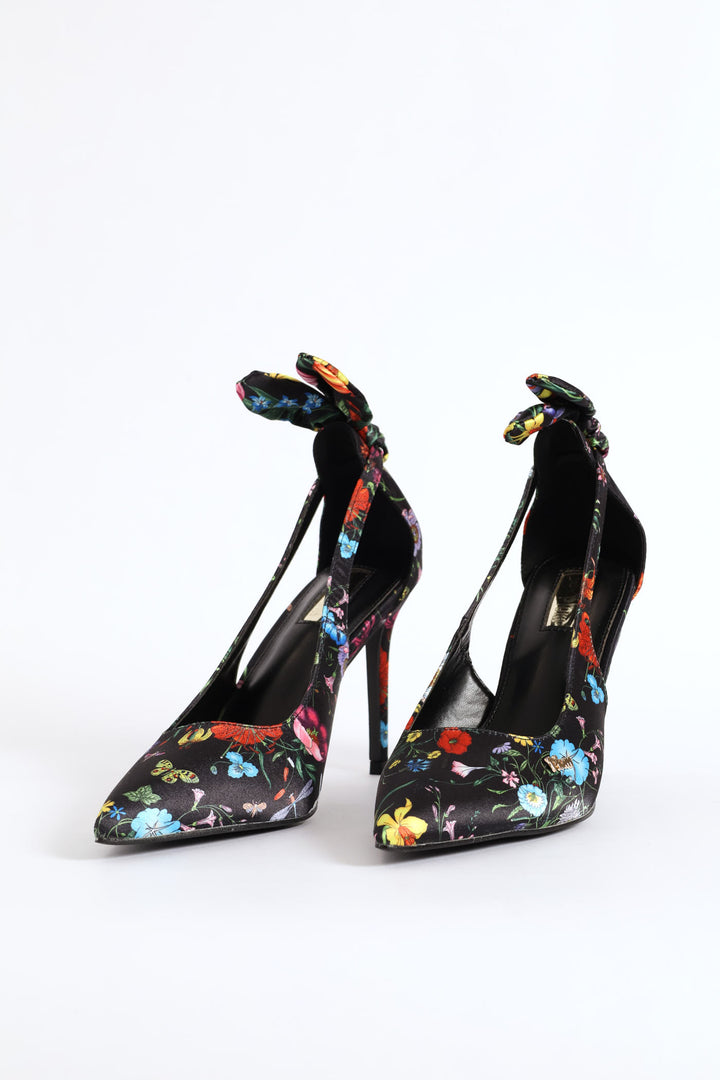 Floral Heel - Black