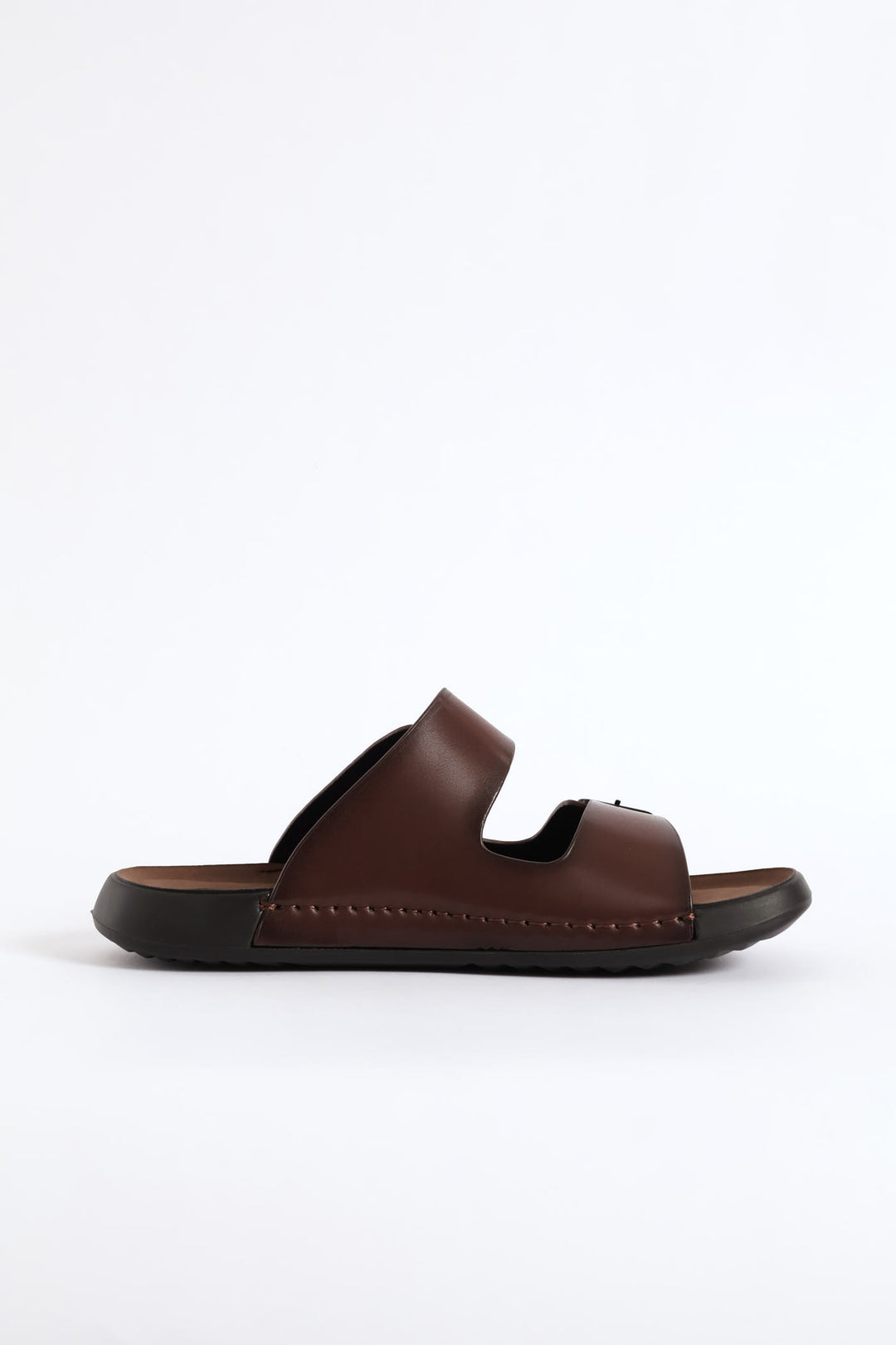 Double Buckle Comfort Sandal - Brown