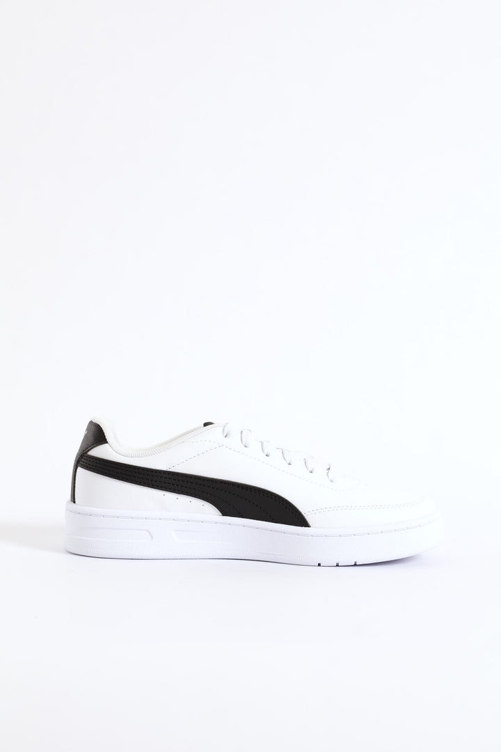 Boys Court Classic Clean Sneaker - White/Black