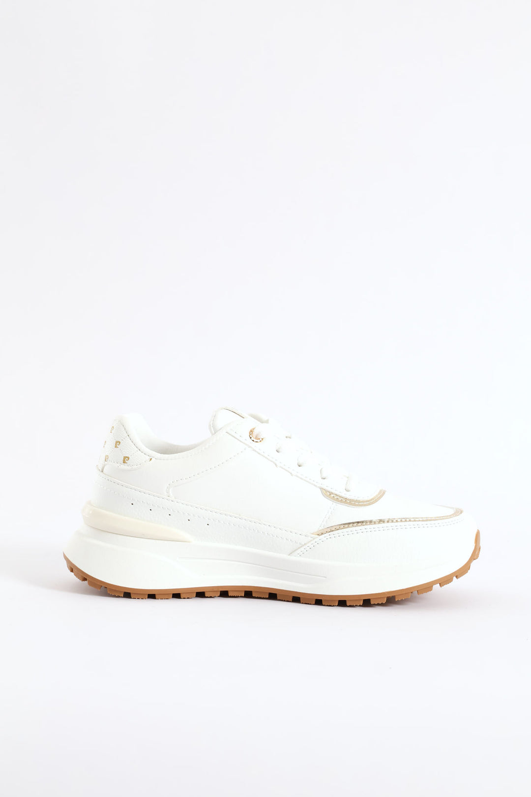 Gold Trim Sneaker - White