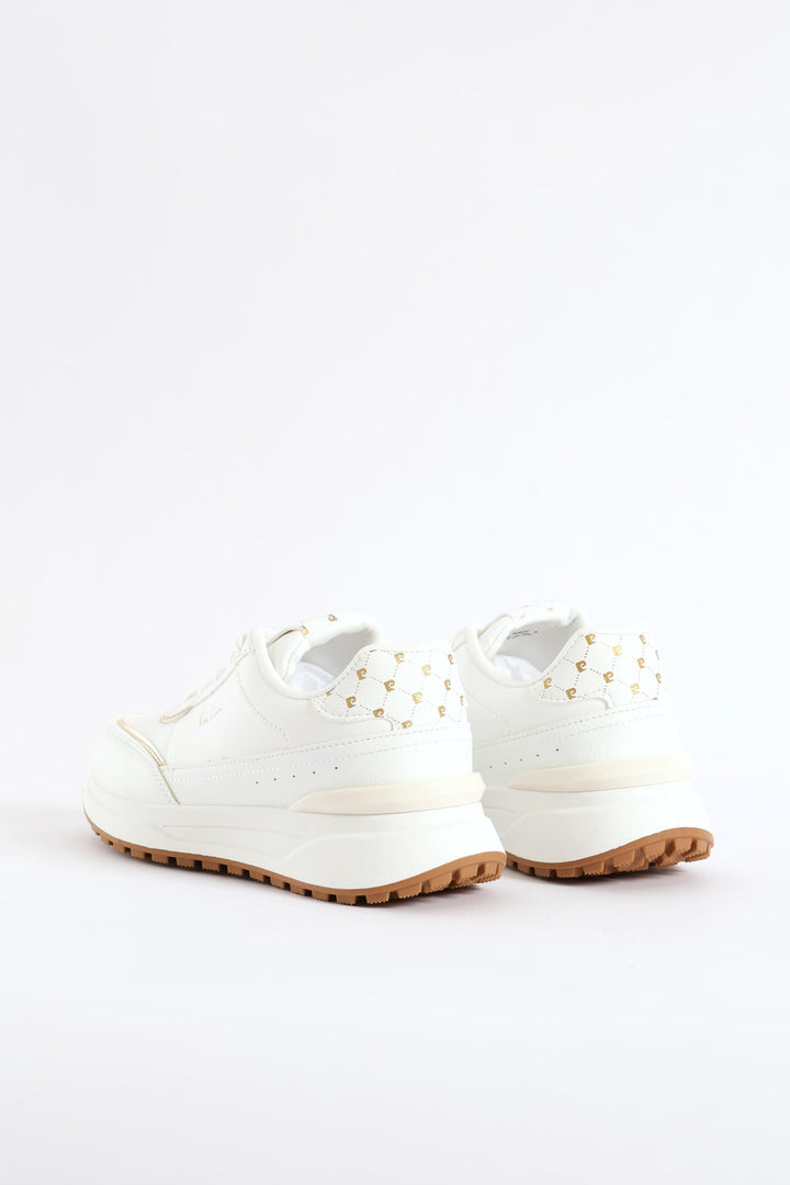 Gold Trim Sneaker - White